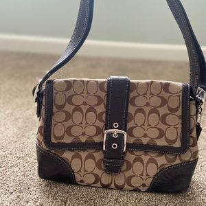 Coach signature logo shoulder bag